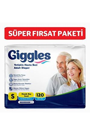 Yetişkin Bel Bantlı Hasta Bezi Small 120 Adet