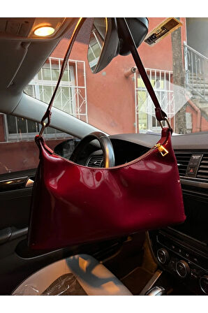 Raby Model Cherry Red Bordo Rugan Baget Omuz Çanta