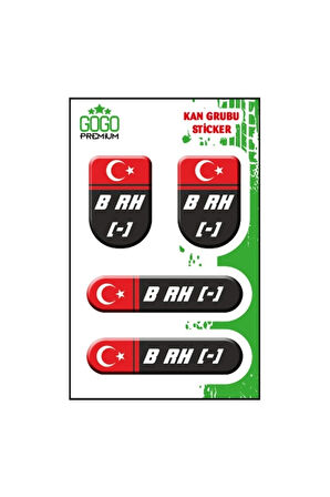 Kan Grubu I B Rh( ) Siyah Dörtlü Damla Etiket