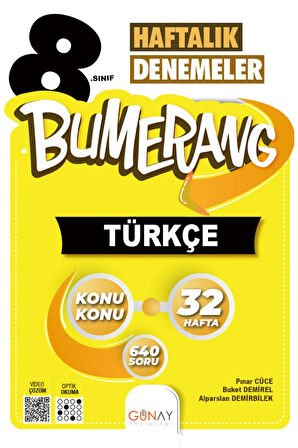 8.Sınıf Bumerang 32’lik Haftalık Türkçe Denemeleri