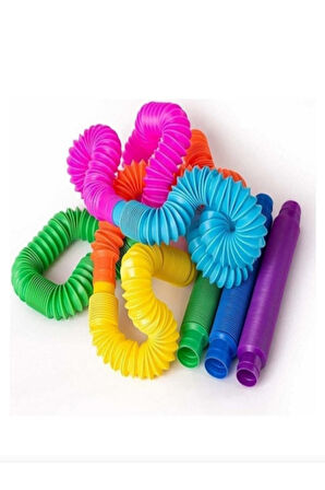 Pop Tubes Pop Tube Popit 5 Adet Esnek Tüp Boru Eğitici Duygusal Oyuncak