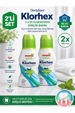 Klorhex Günlük Bakım Ağız Çalkalama Suyu 300 ml 2li Set