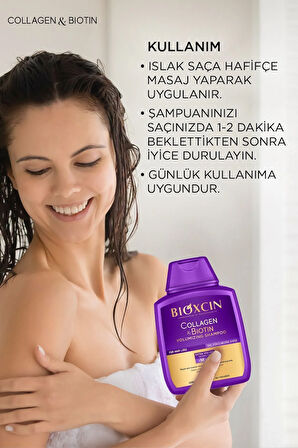 2 Adet Collagen & Biotin Ekstra Hacim Şampuanı 300 Ml - (Kolajen Biotin İnce Seyrek Saçlar)