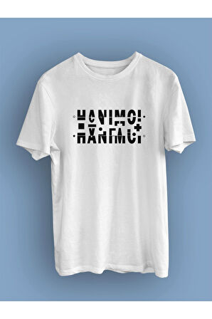 Hanımcı Baskılı Beyaz Oversize T-shirt