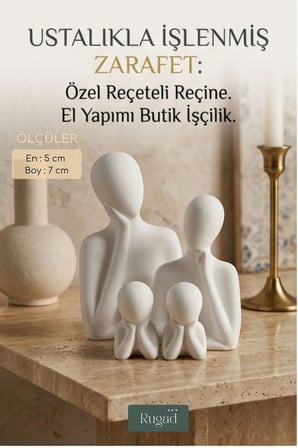 Biblo Heykel Çocuk Silüeti Heykel Seti Beyaz Renk Model 13