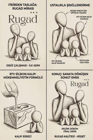 Biblo Heykel Çocuk Silüeti Heykel Seti Beyaz Renk Model 13