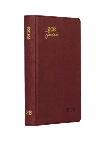 Ece Ajanda 14x20 cm Ajanda 2026 Kemer Bordo