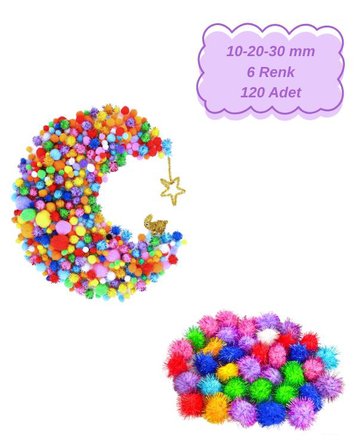Rubenis Simli Renkli Ponpon 120 Adet 5073