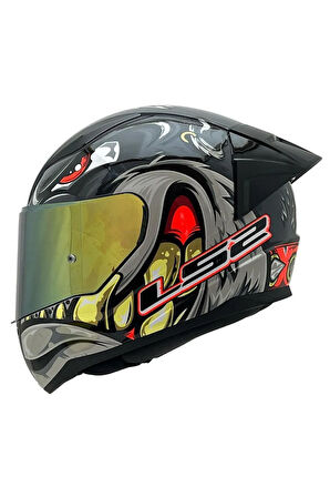 Rapıd 2 Spox Kırmızı Gri Kask Spoiler-şeffaf Cam Hediye