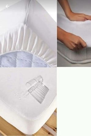 Beyaz Çift Fitted Sıvı Geçirmez Yatak Koruyucu Alez 150x200