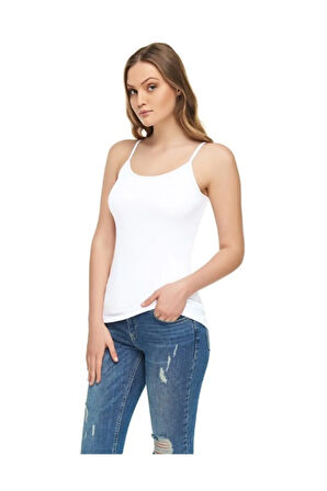 3'lü Paket Elit Ip Askılı Ince Kadın Atlet Pamuk Bayan