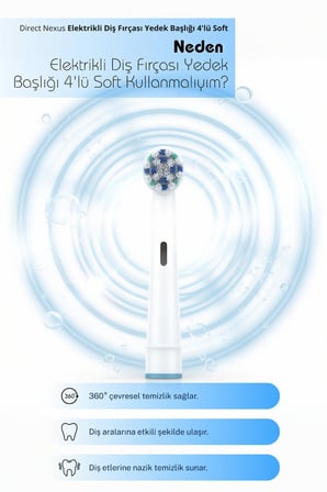Oral-B Uyumlu Yumuşak Elektrikli Diş Fırçası Yedek Başlığı 4’lü (Soft)
