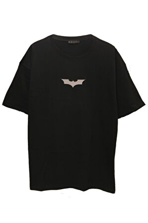 Unisex Oversize Reflektör Baskılı Dc Batman Tişört