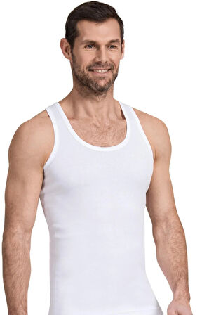 6'lı Erkek Sporcu  Ribana Atlet Renk: Beyaz