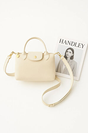 Lilyana – Deri Detaylı Süet El ve Omuz Çantası