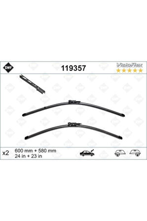 X Silecek 60 58×2 Flatblade-muz Tipi Bmw E60 03-10val-119357 61617049187 61617049186 7049186