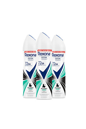 Kadın Sprey Deodorant Invisible Fresh Deep 72 Saat Kesintisiz Üstün Koruma 150 ml X3