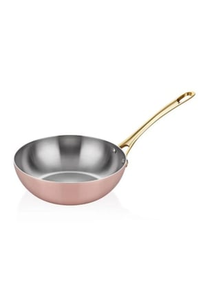 Multi Metal Bakır Wok Tava 24cm