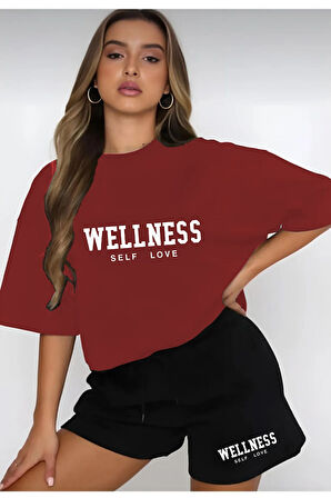 WELLNESS Baskılı Şort ve Tişört Takımı