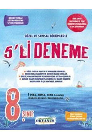 8. Sınıf Tüm Dersler 5 Li Deneme 2021*sınav Hazırlık