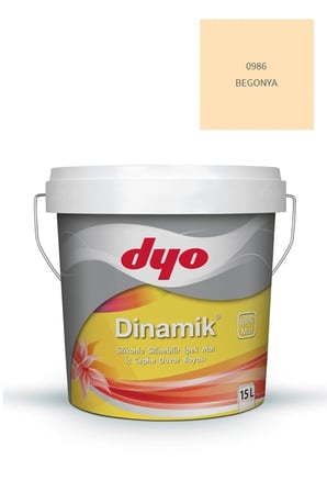 Dinamik Silikonlu Silinebilir Ipek Mat Iç Cephe Duvar Boyası 0986 Begonya 15 Lt