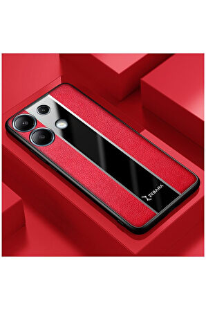 Xiaomi Redmi Note 13 5g Uyumlu Kılıf Premium Deri Kılıf Kırmızı