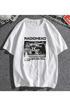 Radiohead Beyaz Unisex Oversize T-shirt