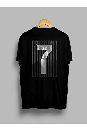 Oversize Cr7 Cristiano Ronaldo Tasarım Ön Arka Baskılı Tişört