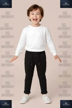ERKEK Stil Pantolon Bel Lastikli Likralı Paça Katlamalı