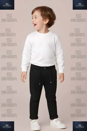 ERKEK Stil Pantolon Bel Lastikli Likralı Paça Katlamalı