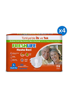 4'lü Large Beden Büyük Boy Yetişkin Hasta Bezi 30x4 (120 Adet)