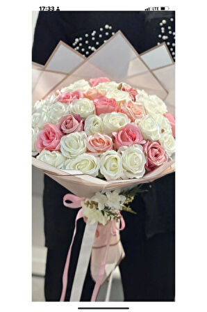 Pembe solmayan 41 adet özel kadife şakayık  kız isteme çiçeği buketi