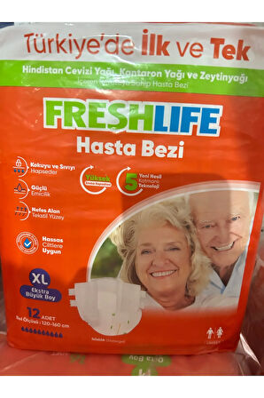 Fresh Life Bel Bantlı Hasta Bezi XL 12 Adet