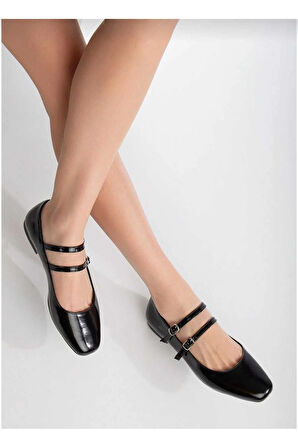 AYAKKABI ÇİFT BARETLİ TOKALI RUGAN KADIN BABET