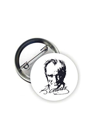 Mustafa Kemal Atatürk İmzalı Buton Rozet