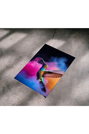 Çerçevesiz Poster, Dijital Baskı Kağıt Poster Sinek Kuşu "momo"