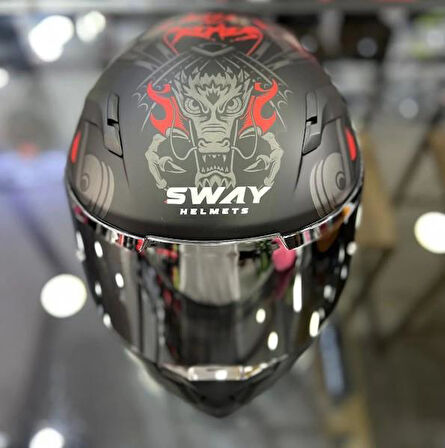 Sway 820 Full Face Aynalı Vizör Kapalı Motosiklet Kaskı L Beden Xamuraı
