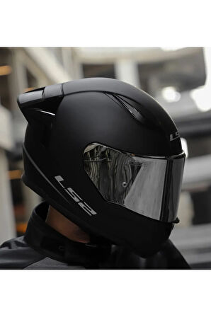 Rapıd 2 Race Mat Siyah Fullface Motosiklet Kaskı Gri Camlı