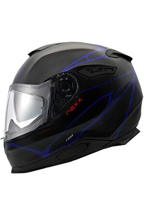 Y.100 B-sıde Mat Siyah-navy Mavi Kask