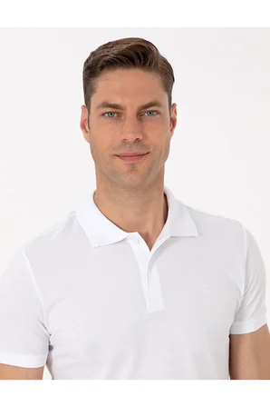  Slim Fit %100 Pamuk Polo Yaka Basic Tişört 50291625-VR013