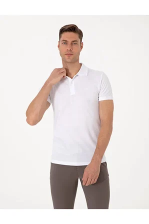  Slim Fit %100 Pamuk Polo Yaka Basic Tişört 50291625-VR013