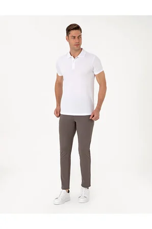  Slim Fit %100 Pamuk Polo Yaka Basic Tişört 50291625-VR013
