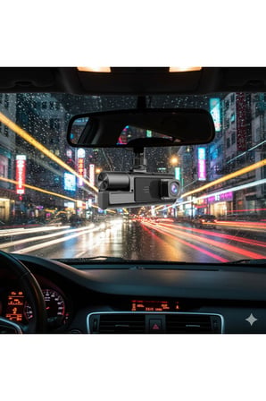 Üç Kameralı Wifi Araç İçi Kayıt Cihazı 1080p Ön İç Arka Gece Görüşlü Dashcam Tüm Araçlara Uyumlu