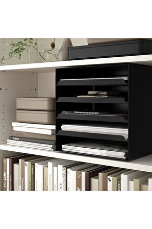 Evrak Rafı, Antrasit, Genişlik: 32 cm  Derinlik: 25 cm  Yükseklik: 32 cm