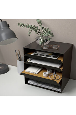 Evrak Rafı, Antrasit, Genişlik: 32 cm  Derinlik: 25 cm  Yükseklik: 32 cm