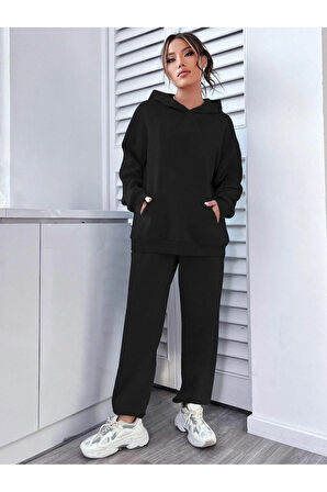 Kadın Oversize Sweatshirt Eşofman Alt Üst Takımı