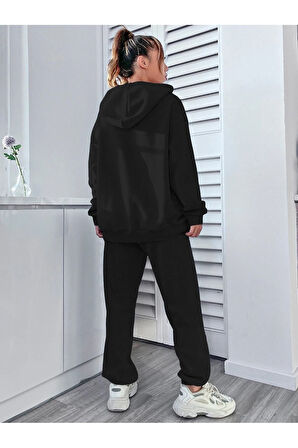 Kadın Oversize Sweatshirt Eşofman Alt Üst Takımı