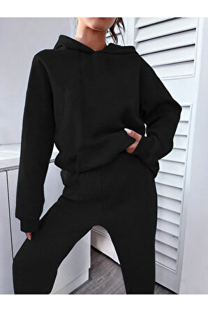 Kadın Oversize Sweatshirt Eşofman Alt Üst Takımı