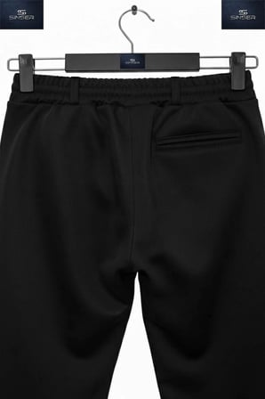 UNISEX Pantolon Bel Lastikli Likralı Paça Katlamalı Stil