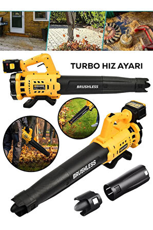 21 V Çift Akülü Turbo Motor 2800 Rpm Yaprak Hava Üfleme Makinesi